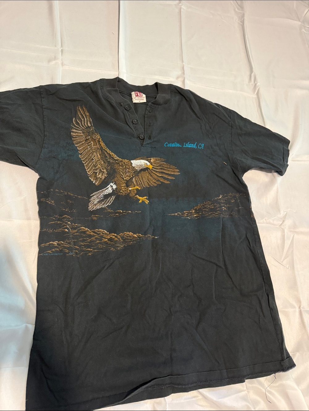 Black Eagle Graphic Henley T-Shirt